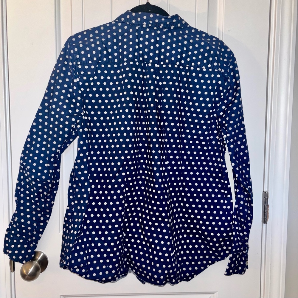Talbots Blue and White Polka Dot Shirt - Picture 4 of 4